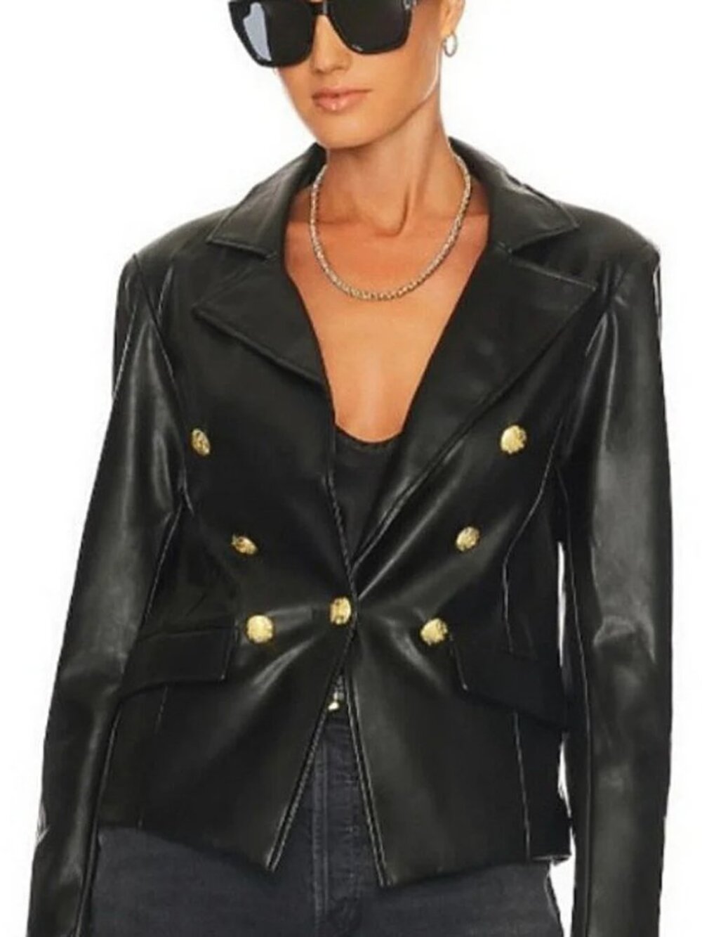 Anthropologie Nico Faux Leather Blazer Sz M